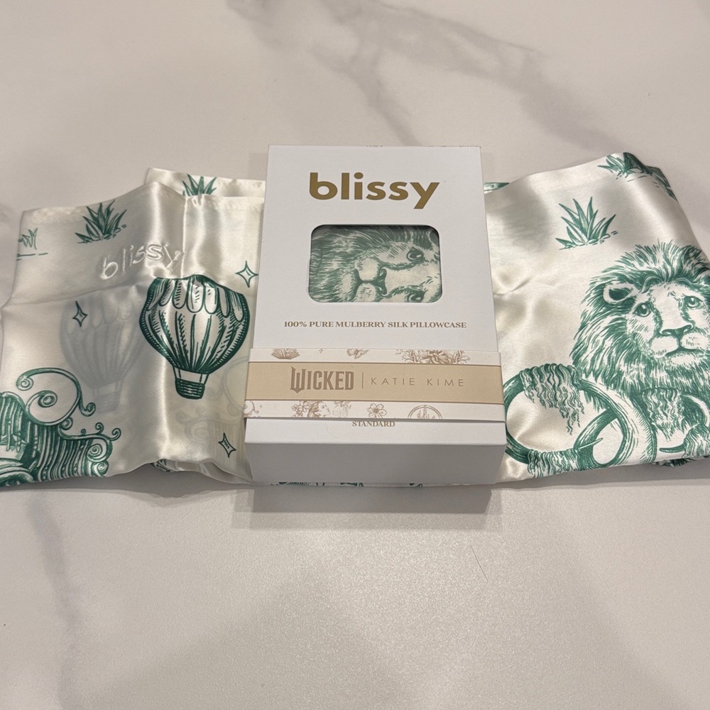 Blissy x Wicked: For Good x Katie Kime Target Amazafying Green Silk Pillowcase